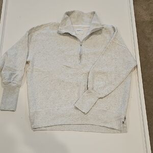 Abercrombie & Fitch Light Gray Quarter Zip Size M